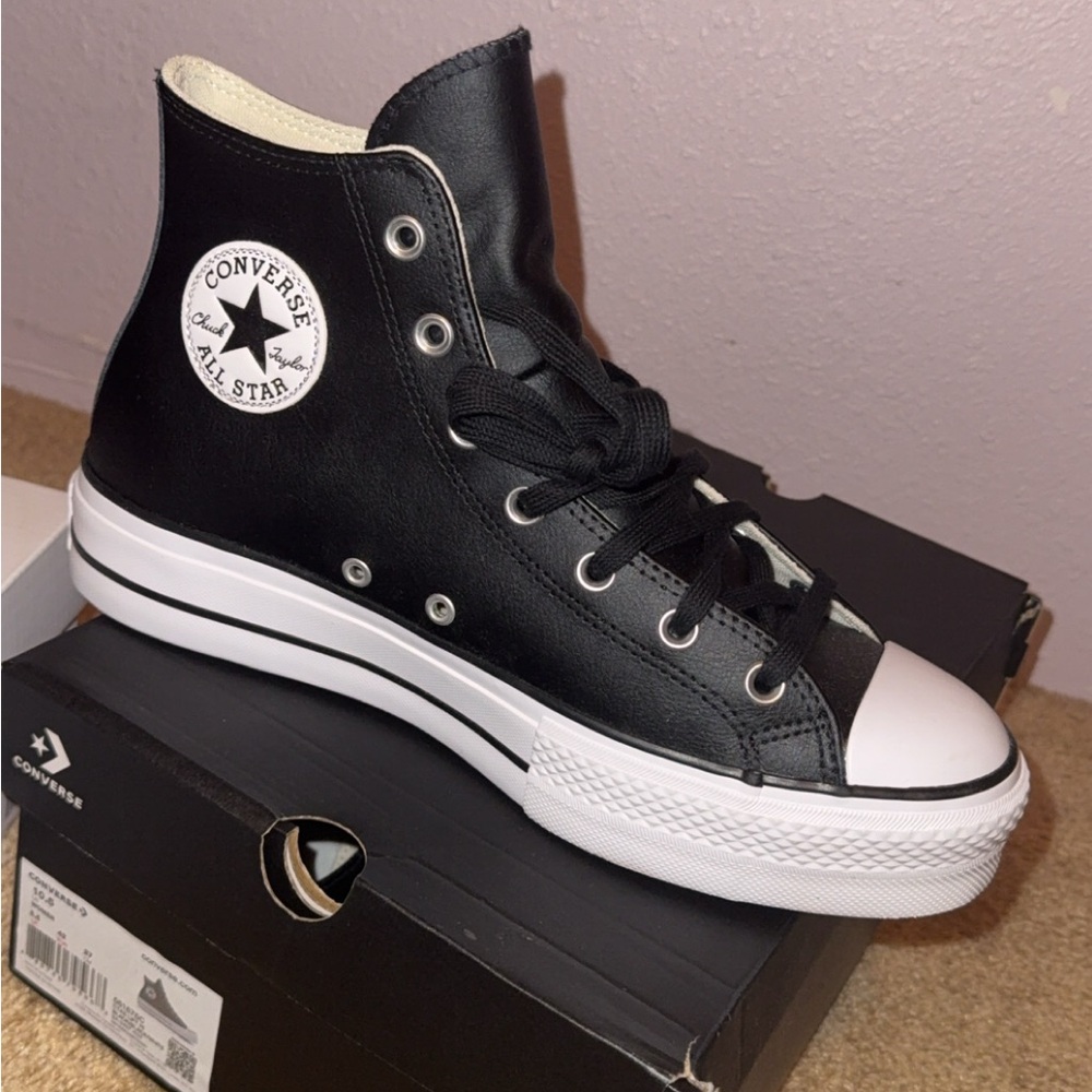 *Brand New* Converse Black and White High-Top Sneakers